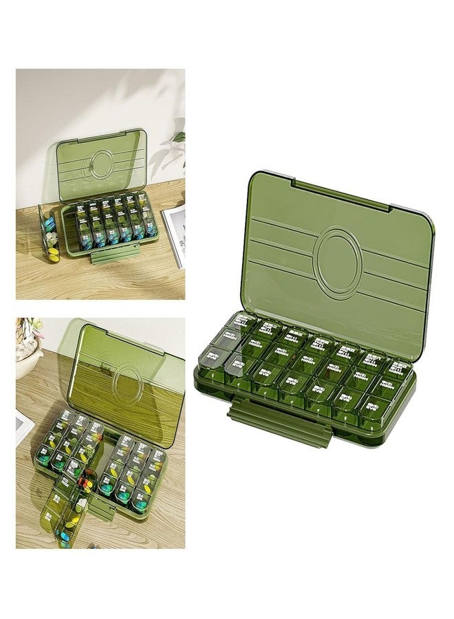 XIBO Weekly Pill Organiser Weekly Pill Box Organizer Medicine Storage Box for Daily Pills & Vitamins,Travel-Friendly Pill Dispenser with 3 Compartments Per Day BPA-Free & Lightweight. - Image 4